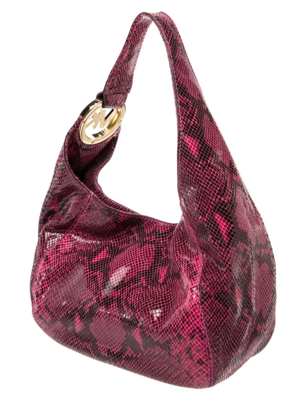 Michael Kors Fuchsia Python-Print Hobo Bag - Picture 2 of 8